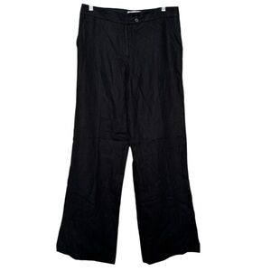 ETRO MILANO Black 100% Linen Pants Size 8